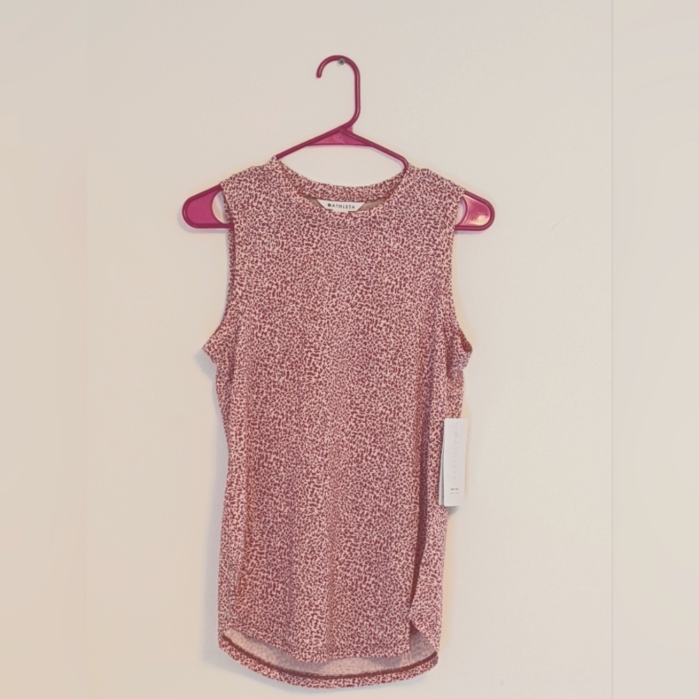 Athleta XS breezy tank NWT - pink leopard